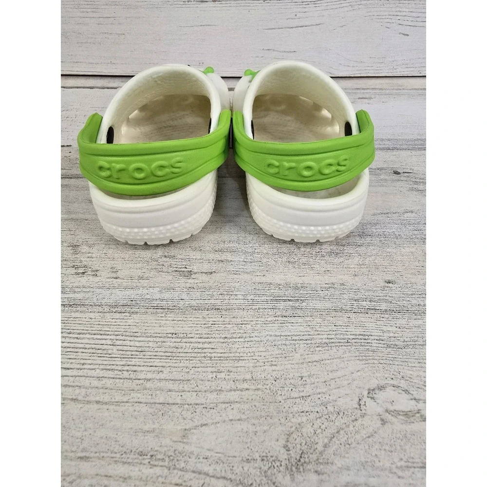 Crocs Classic Clogs Toddler Size‎ 5 White Lime Green Alien Jibbitz Charms 204536